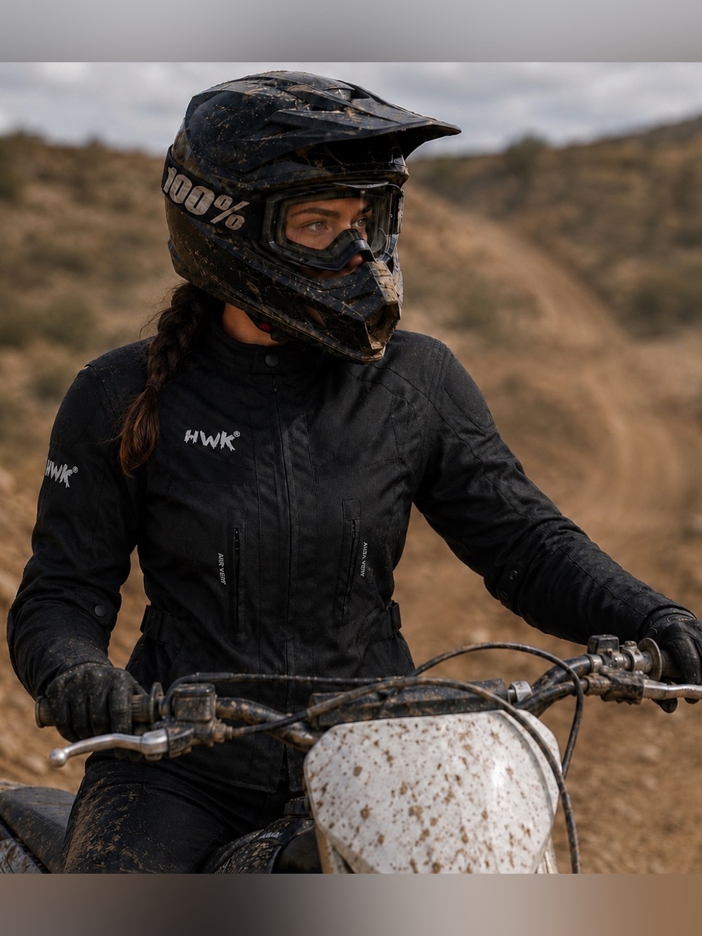 Hwk Moto Women’s Jacket Wind Water Resistant Removable Pads Detachable Liner Med